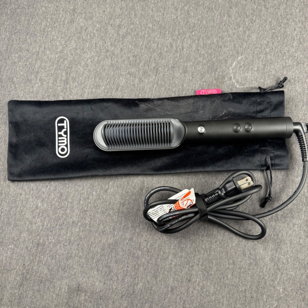 TYMO RING Hair Straightener Brush Black Pink Ionic Straightening‎ Comb 5 Heat
